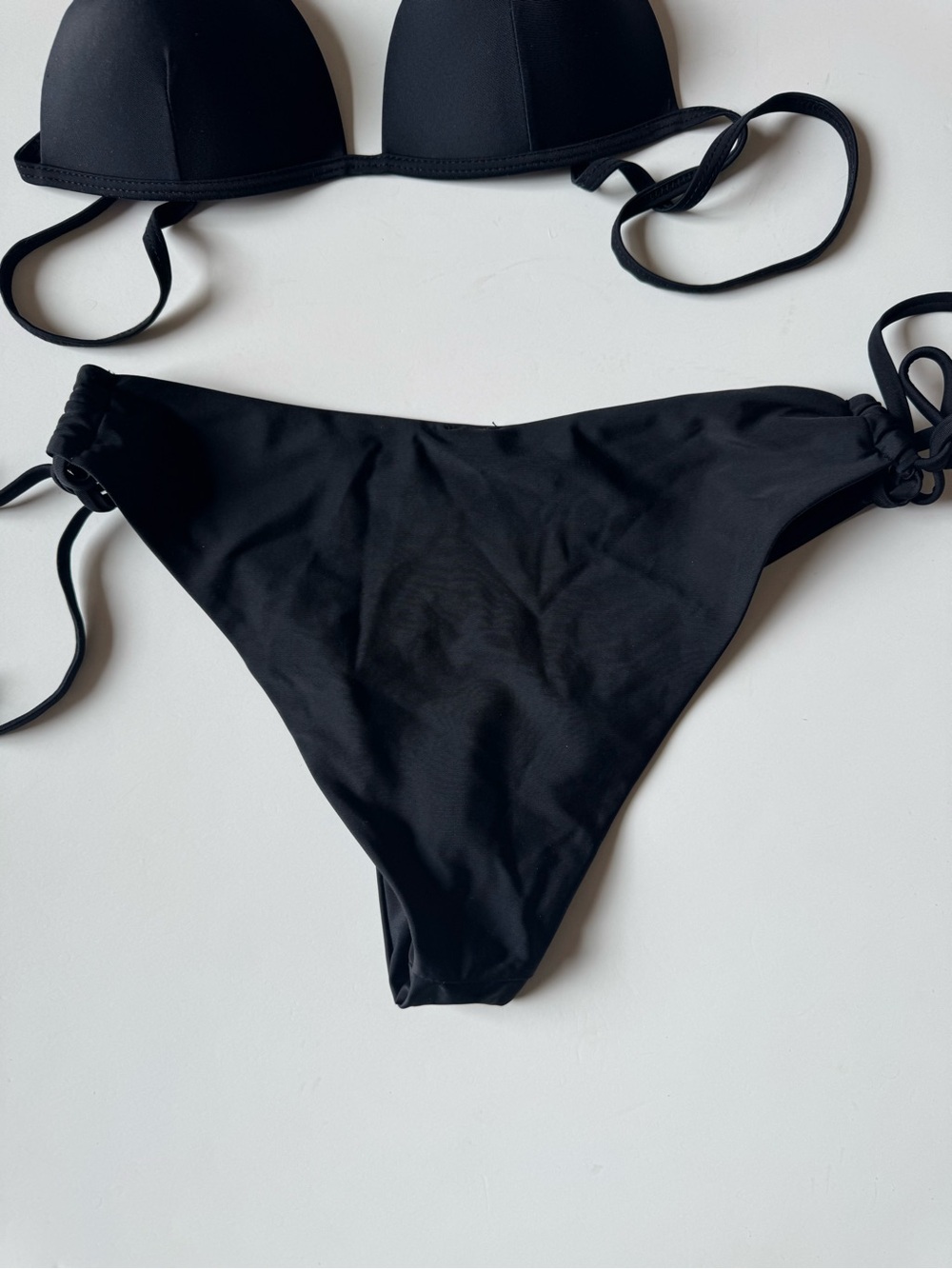 Black Triangle Tie-Side Bikini Set - Picture 3 of 8